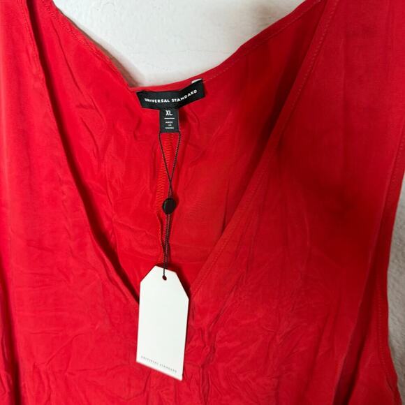 NWT Universal Standard Tiered Cupro Maxi
Dress in Red - Picture 3 of 4